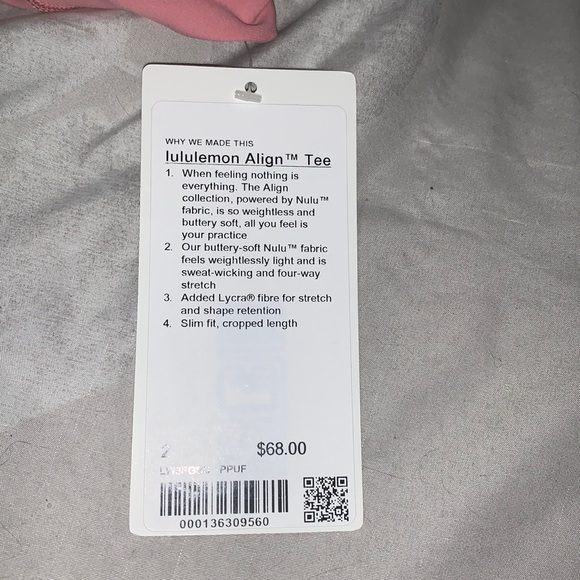 Lululemon Align Tee - Pink Puff - Picture 3 of 5